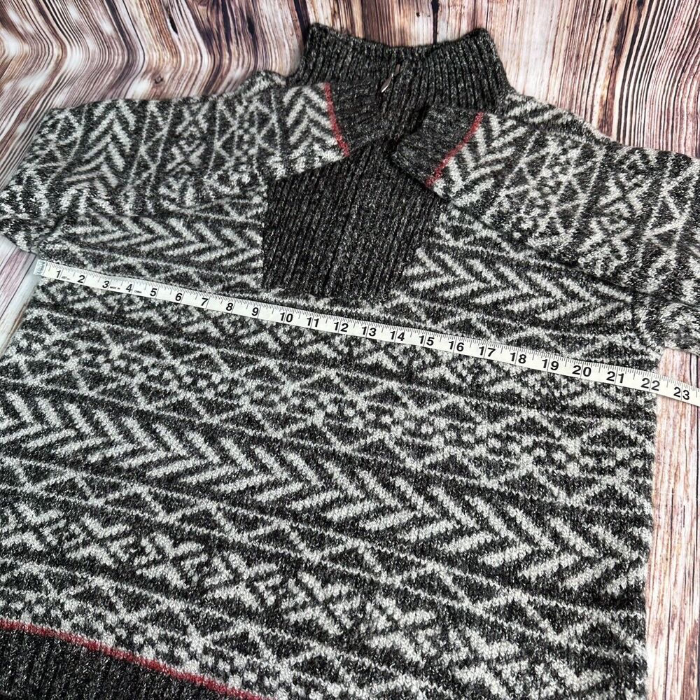 Christopher & Banks Womens Size X Large Black Gray Mock Neck Sweater 1/4 Zip Top - Picture 5 of 9